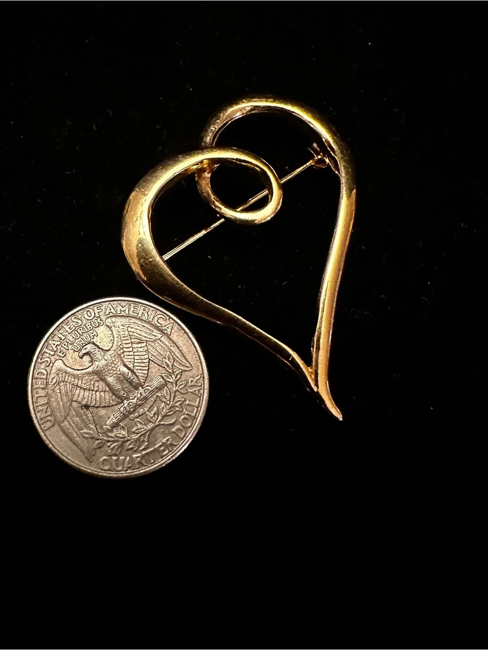 Gold-Tone Heart Brooch collection/Set of 3